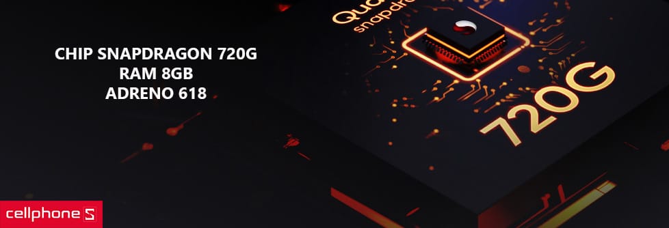 Hiệu năng mạnh mẽ cùng với chip Snapdragon 765G, Ram 8GB