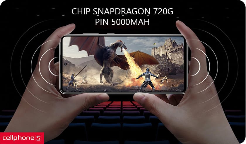 CPU Exynos 980 8 nhân, ram 6GB, bộ nhớ 128GB, pin 6000mAH